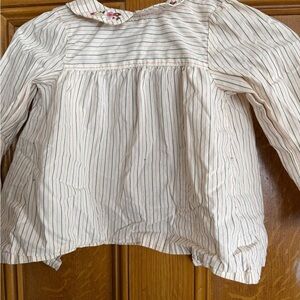Gymboree Cream Long-Sleeve Top with Red Pinstripes